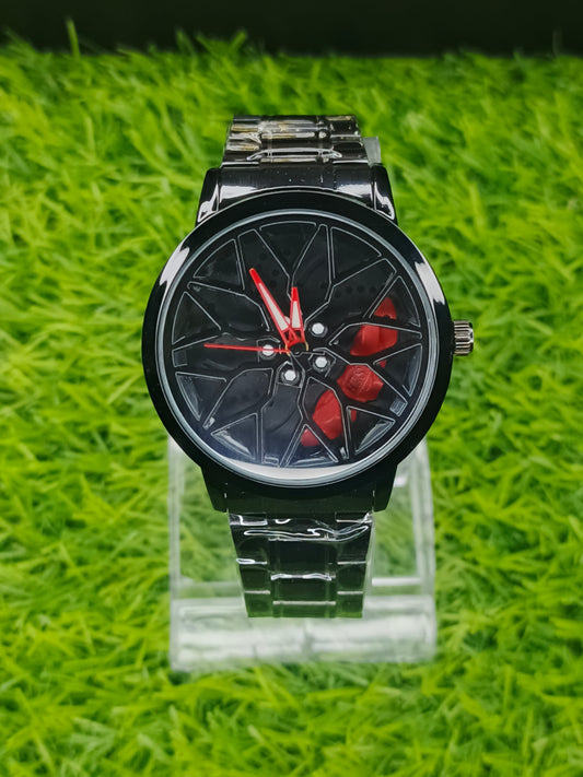 Black Ferrari Watch – Red & Black Spinning Dial