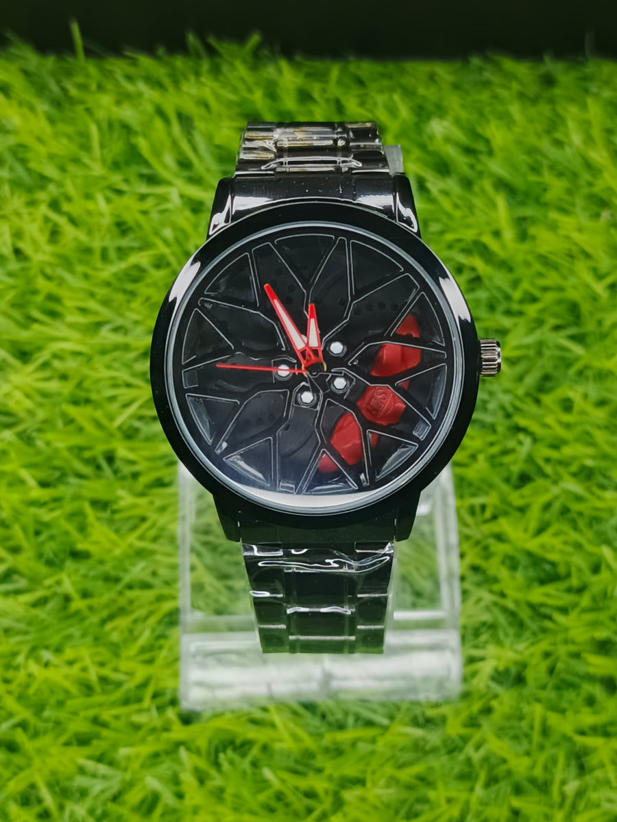 Black Ferrari Watch – Red & Black Spinning Dial