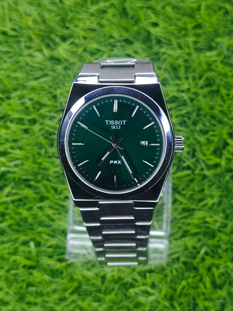 Tissot Stainless Steel Silver Watch – Green Dial | Double Lock